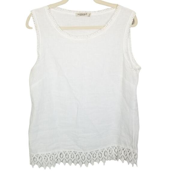 Valentina Naldi Tops - Valentina Naldi Tank Top M White Minimalist Coastal Lagenlook Resort Travel